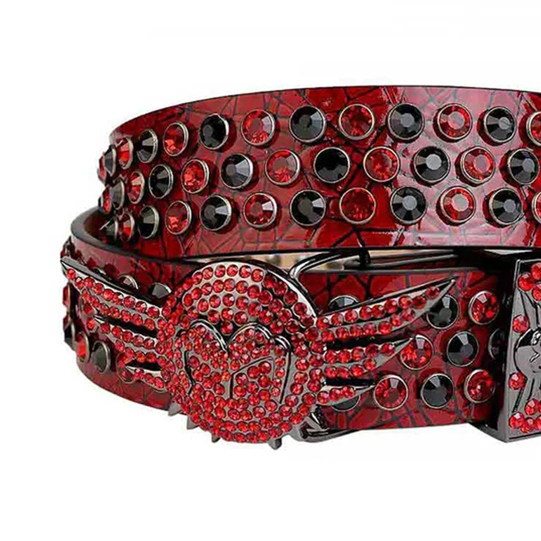 Zero-Angel Wing Loving Rhinestone Belt
