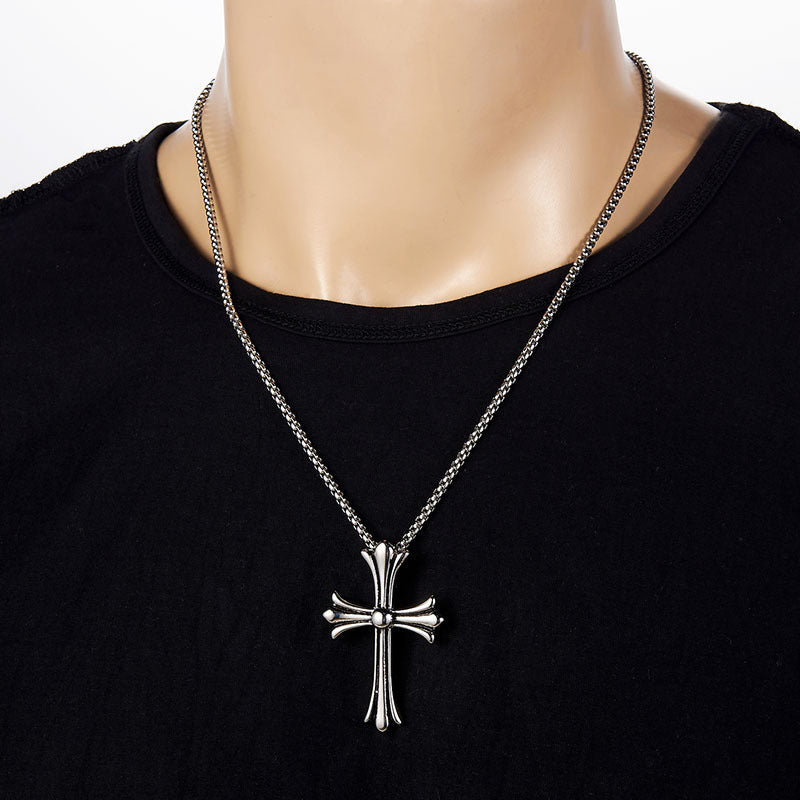 Zero-Classic Elegant Silver Cross Necklace