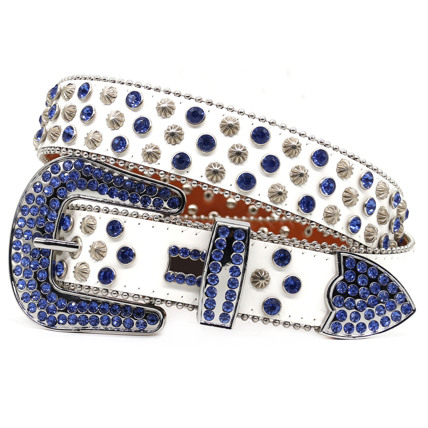 Zero-Sky Blue Rhinestone Belt