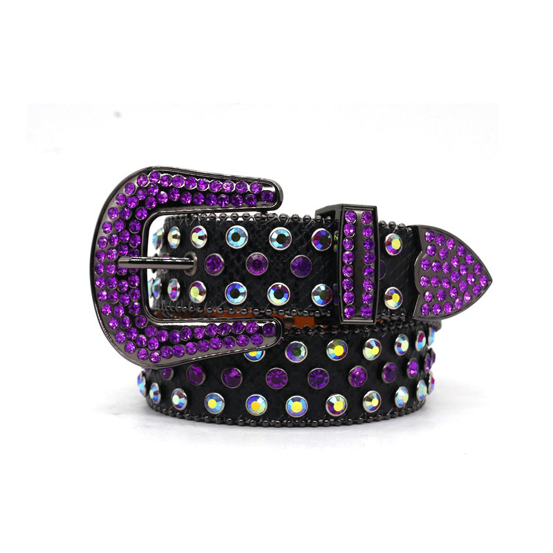 Zero-Violet Rhinestone Belt