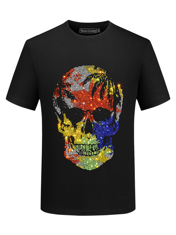 Zero-Rainbow Skull RhinestoneT Shirt