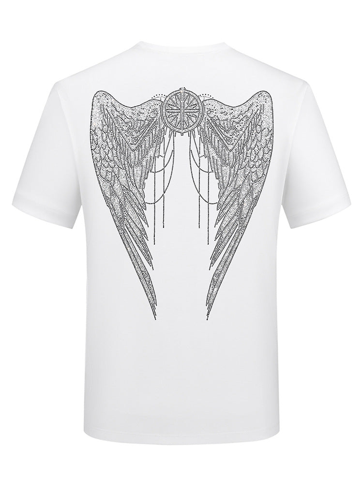 Zero-Sparkling Angel Wing Rhinestone T Shirt