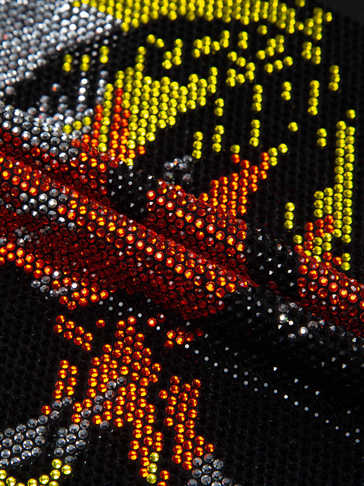 Zero-Rainbow Skull RhinestoneT Shirt