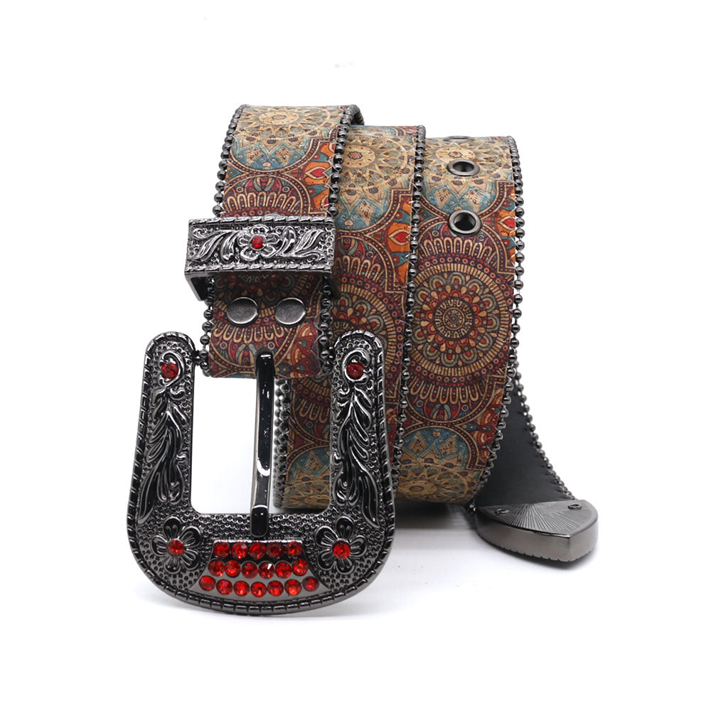 Zero-Classical Flower Pattern Rhinestone Belt