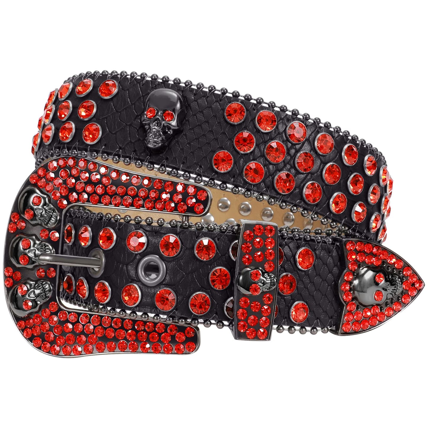 Zero-Dare to Be Different,Red Rhinestones & Skull Belt