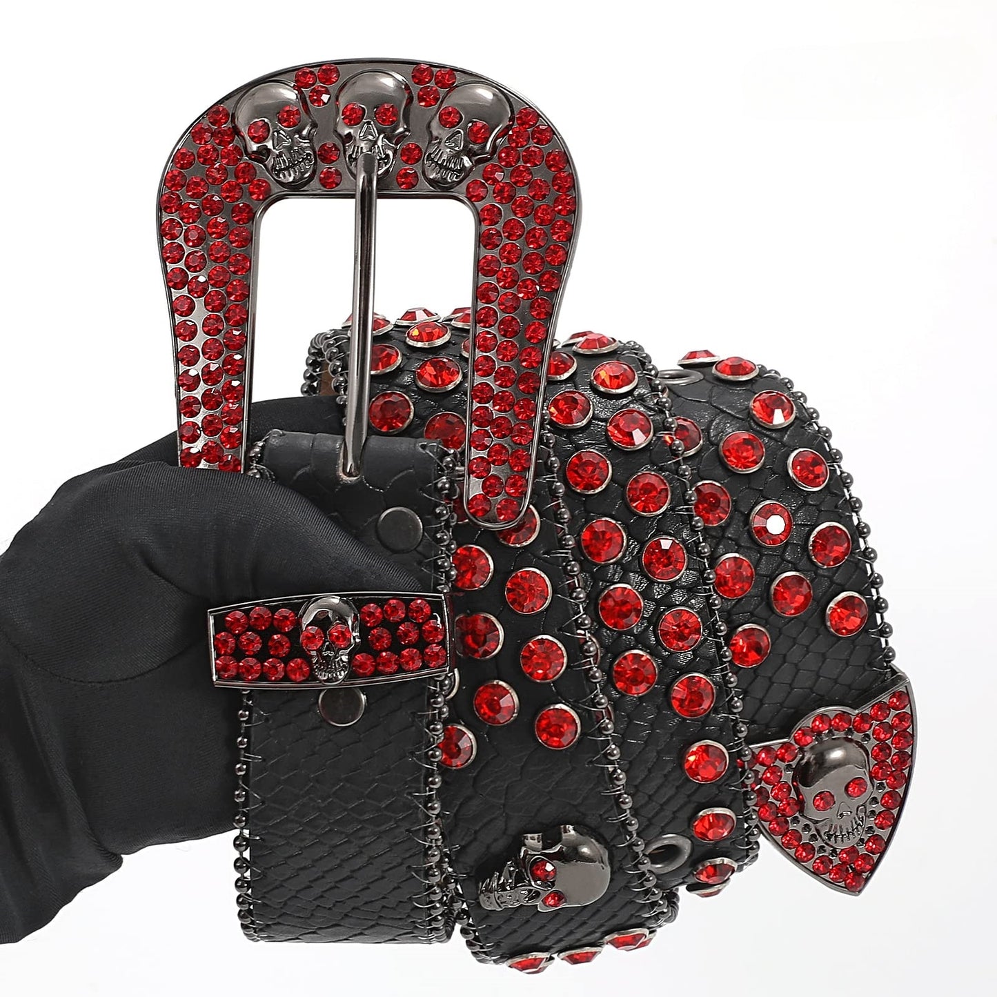 Zero-Dare to Be Different,Red Rhinestones & Skull Belt
