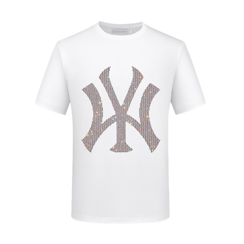 Zero-Sparkling Letter Rhinestone T Shirt