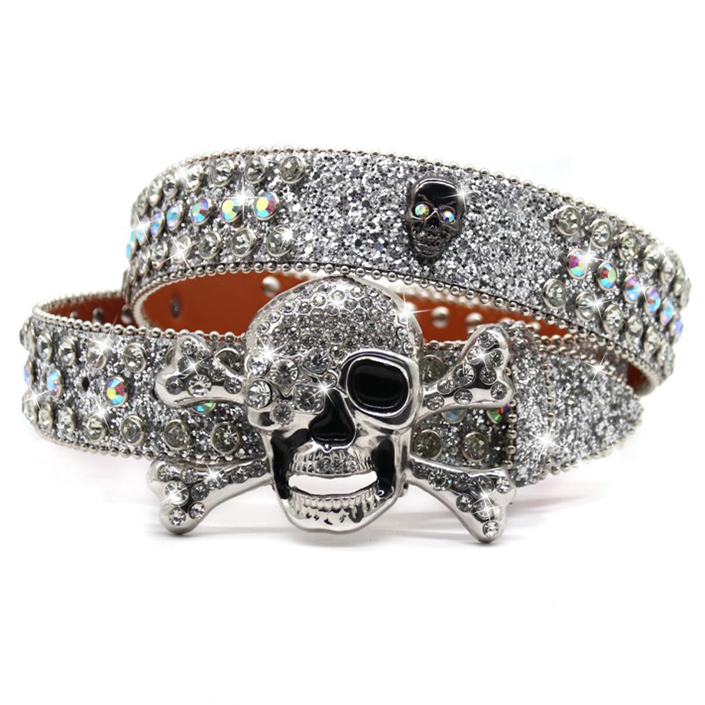 Zero-Sparkling Skull Rhinestone Belt