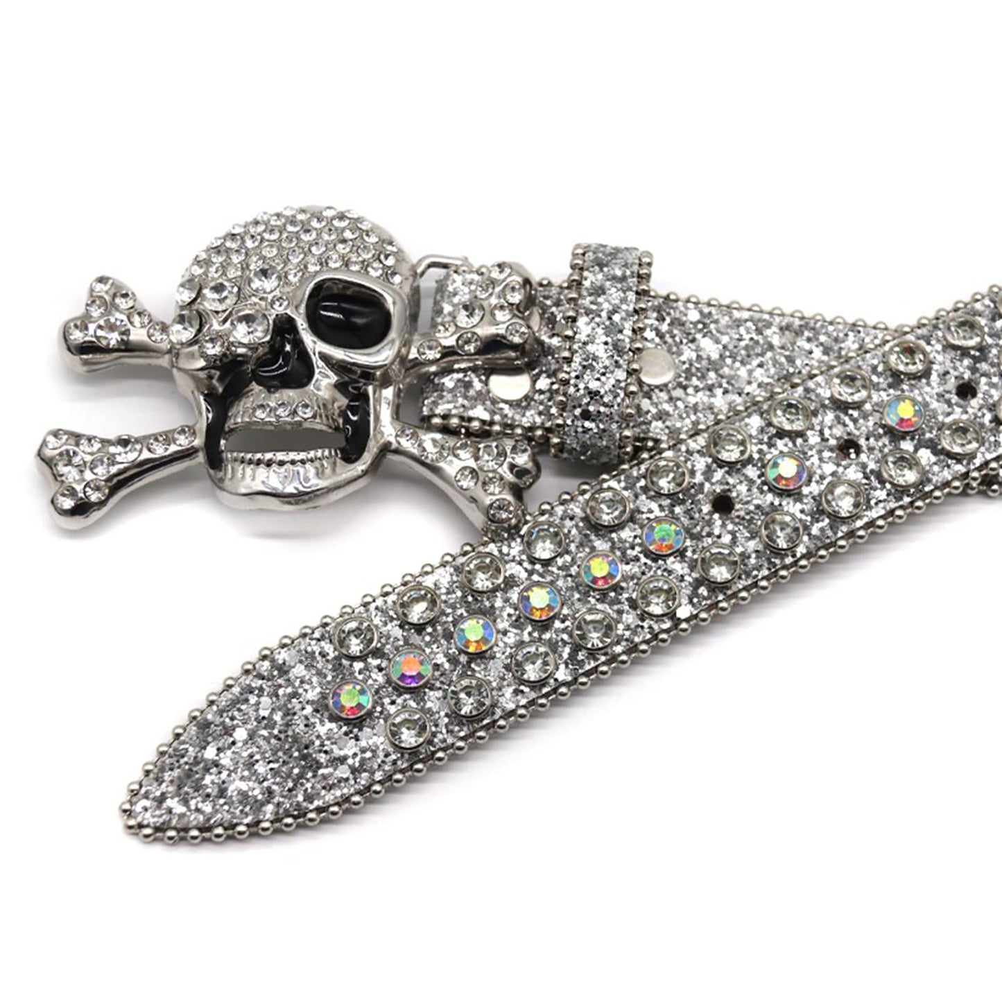 Zero-Sparkling Skull Rhinestone Belt