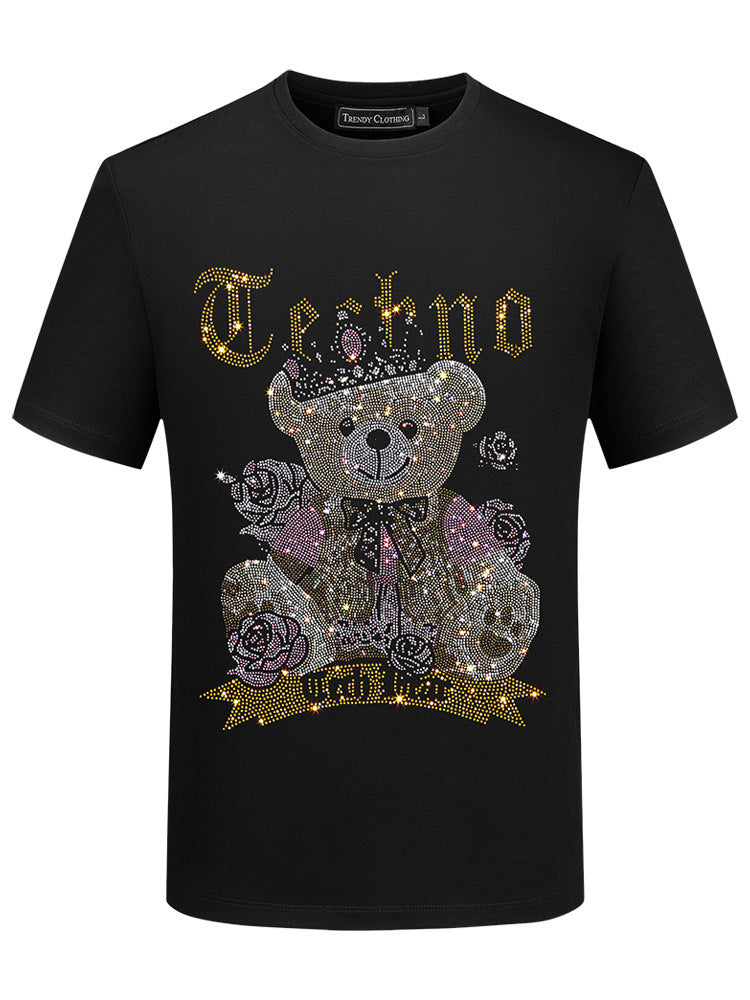 Zero-Sparkling Teddy Bear Rhinestone T Shirt