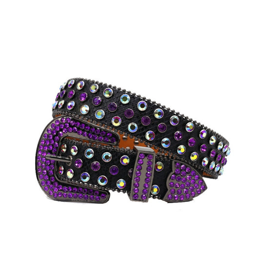 Zero-Violet Rhinestone Belt