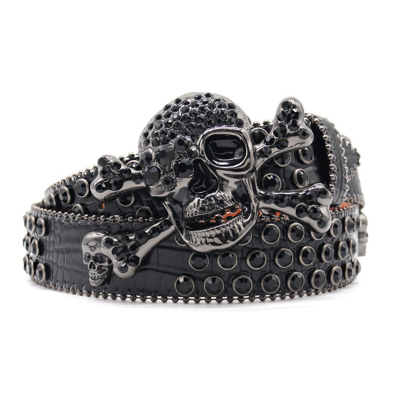 Zero-Sparkling Black Rhinestone Belt