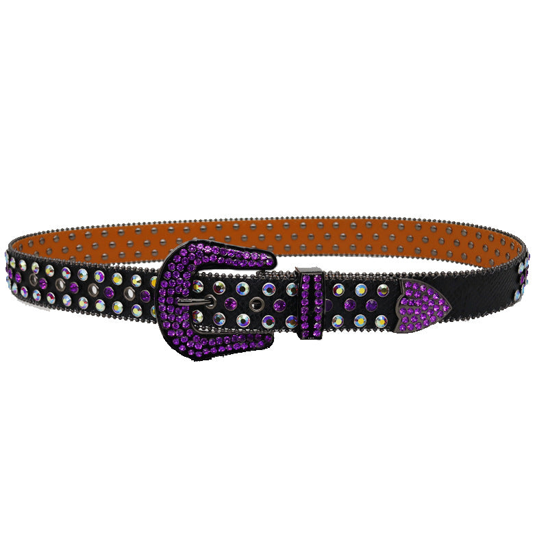 Zero-Violet Rhinestone Belt