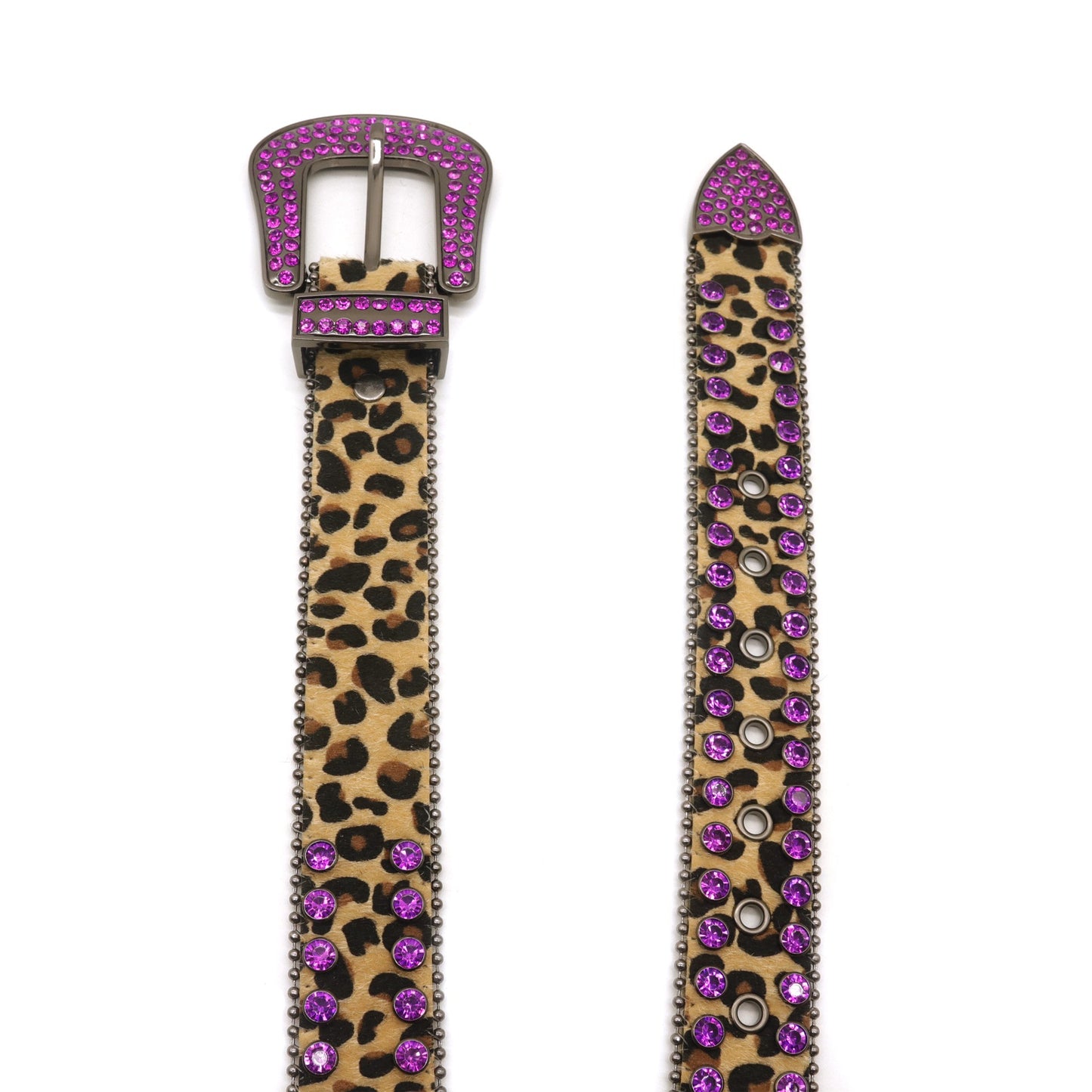 Zero-Crazy Leopard Purple Rhinestone Belt