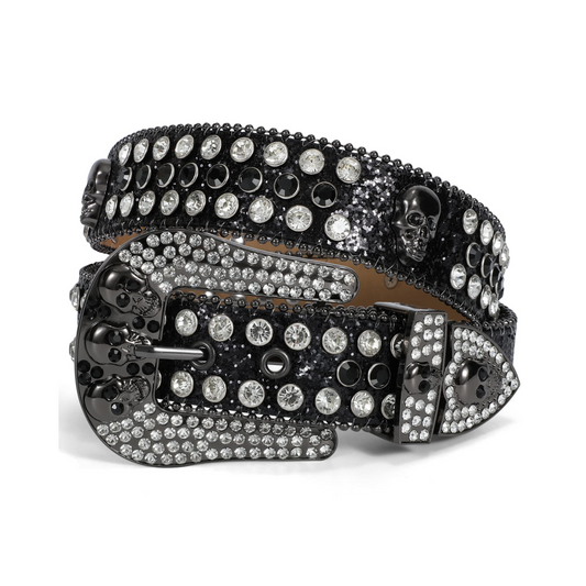 Zero-Unleash Your Inner Rebel with Our Sparkling Skull Belt