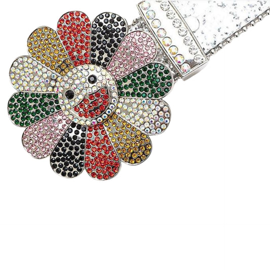 Zero-Silver Sun Flower Rhinestone Belt